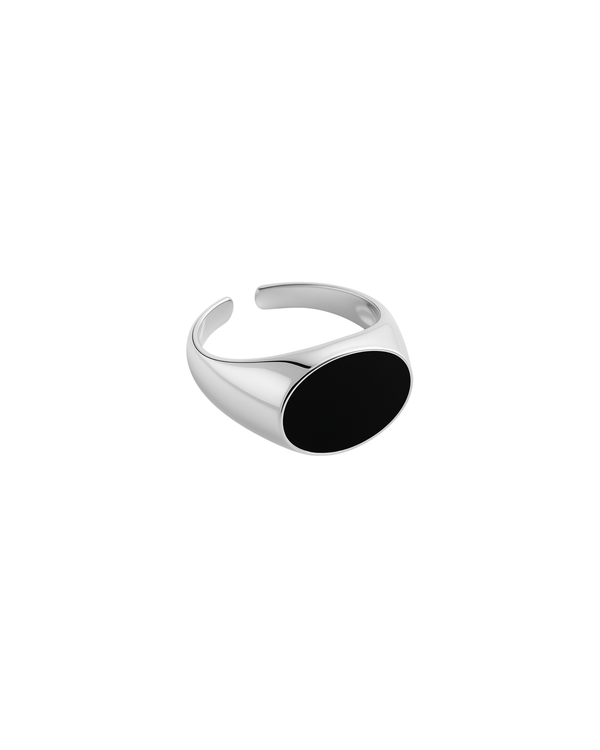 NOIR SIGNET ADJUSTABLE RING