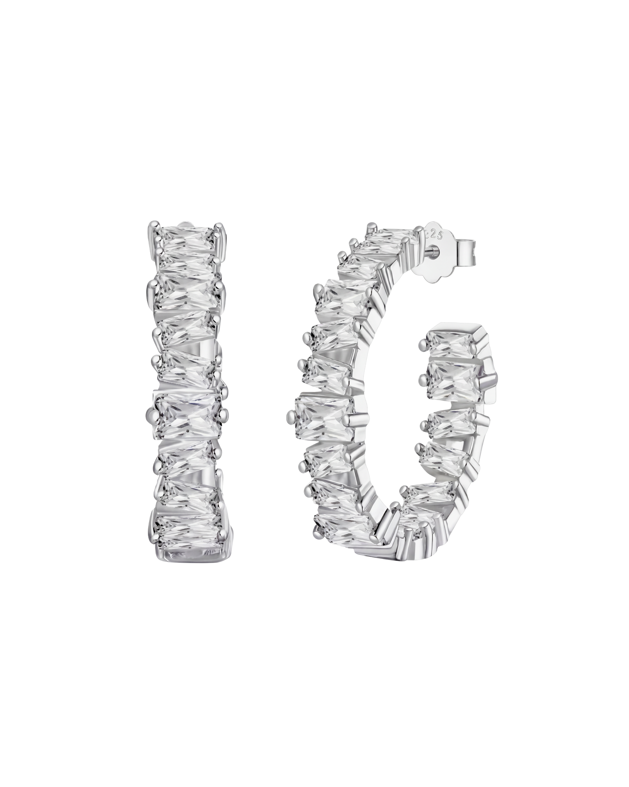 NEVER ETERNITY STUD HOOP EARRINGS