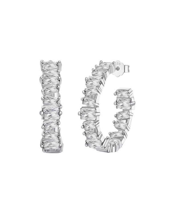 NEVER ETERNITY STUD HOOP EARRINGS