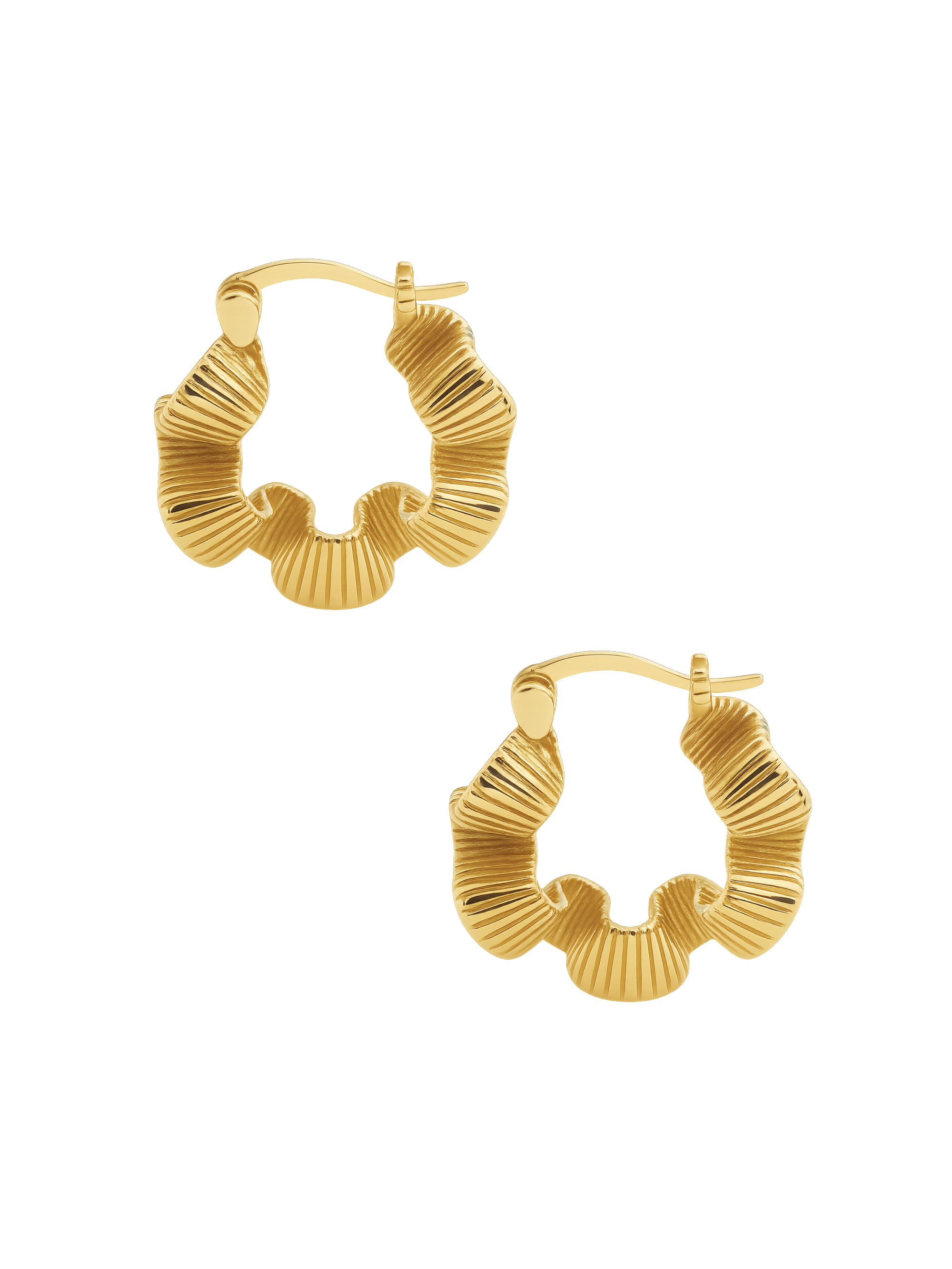 RUFFLE HOOP EARRINGS