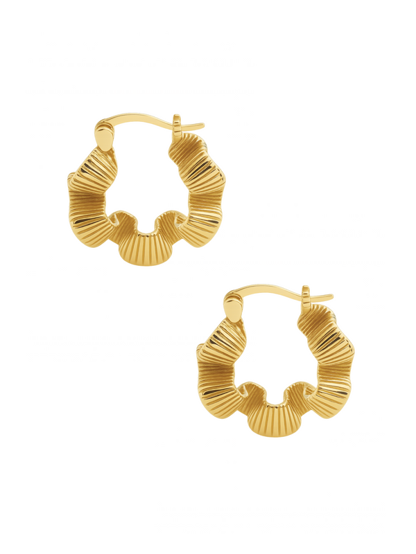 RUFFLE HOOP EARRINGS