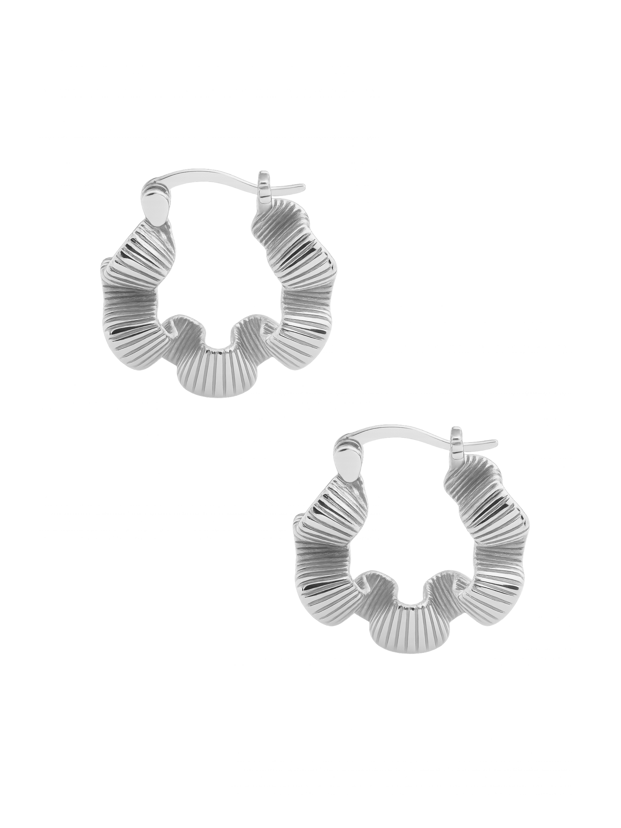 RUFFLE HOOP EARRINGS