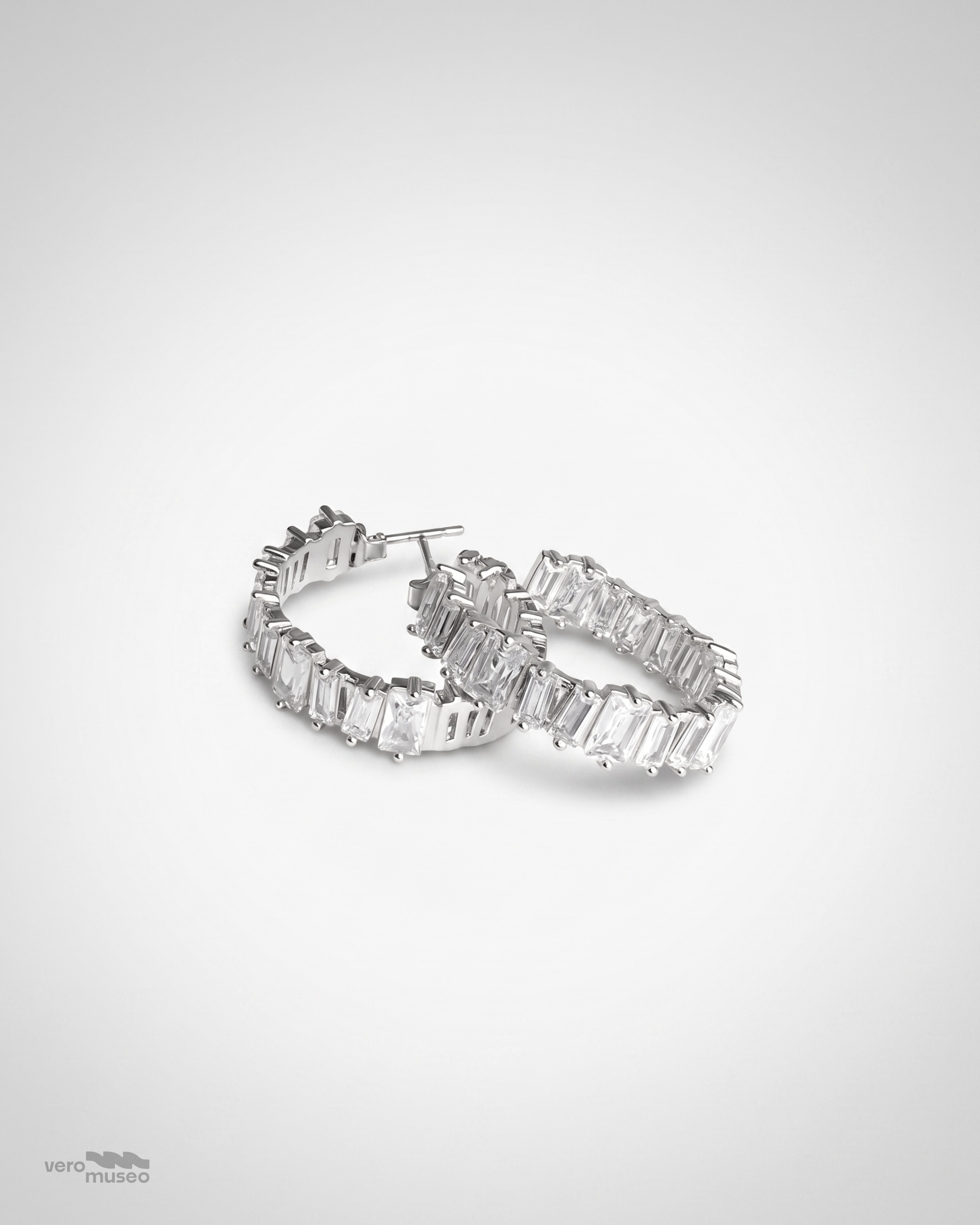 NEVER ETERNITY STUD HOOP EARRINGS