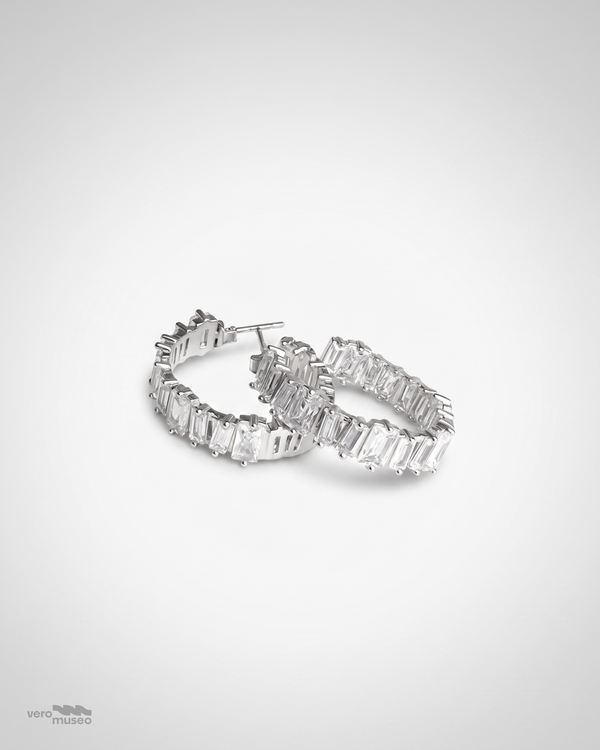 NEVER ETERNITY STUD HOOP EARRINGS