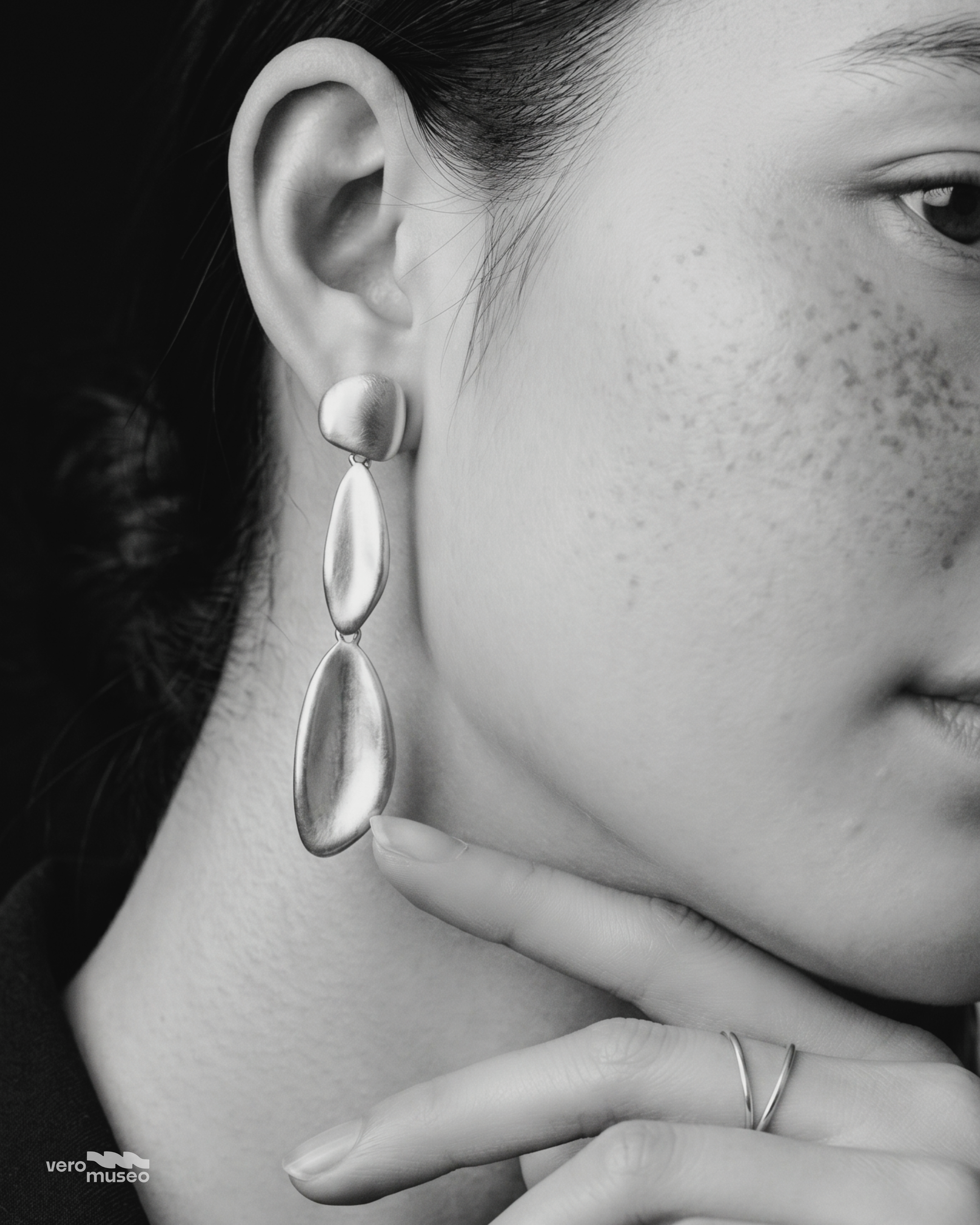 RUNE DROP STUD EARRINGS