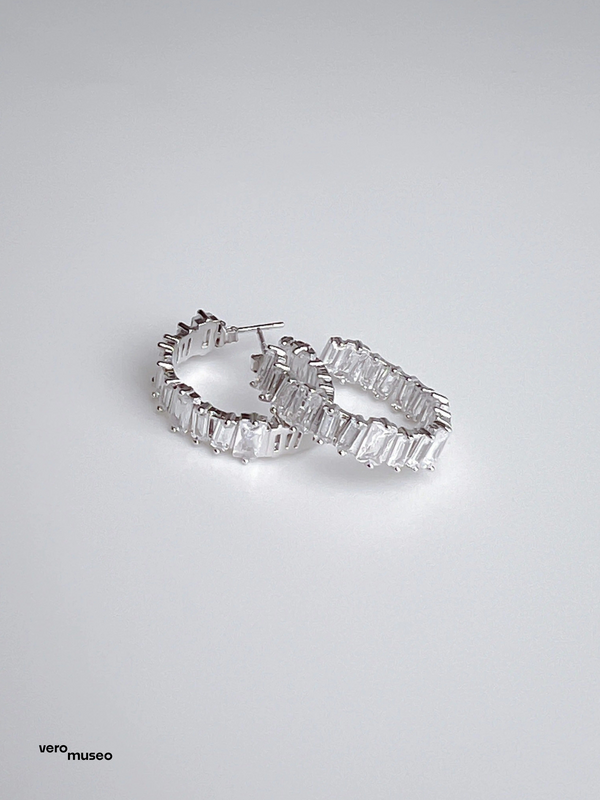 NEVER ETERNITY STUD HOOP EARRINGS
