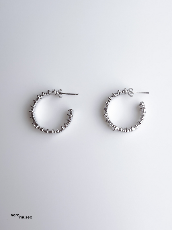 NEVER ETERNITY STUD HOOP EARRINGS