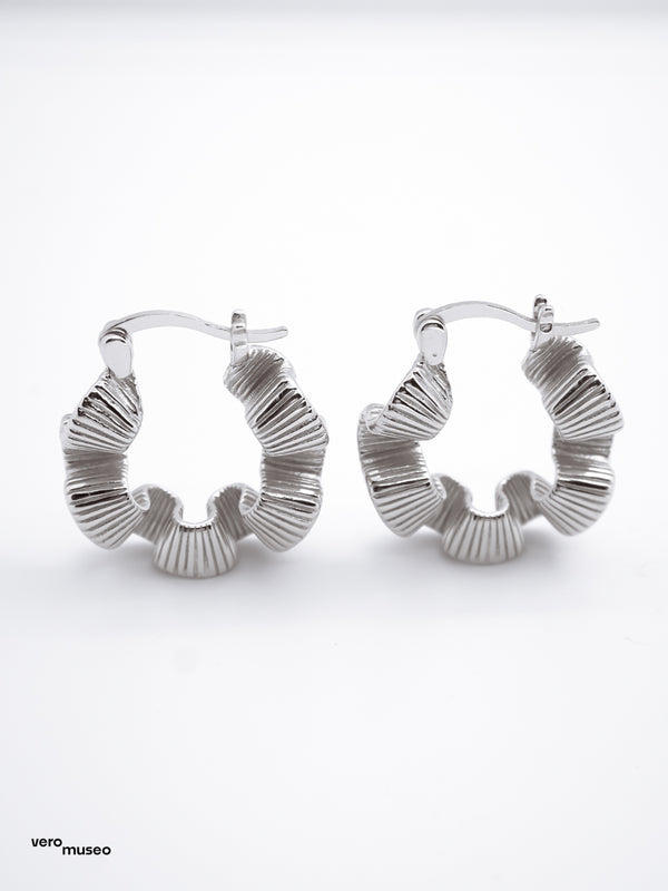 RUFFLE HOOP EARRINGS
